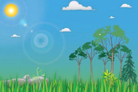 Cartoon Landscape Stock Illustration