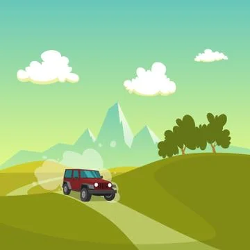 Cartoon Landscape Stock Illustration
