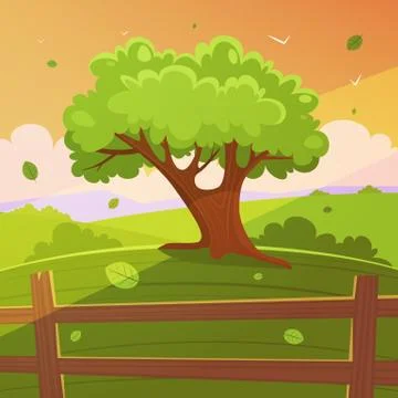 Cartoon Landscape Stock Illustration