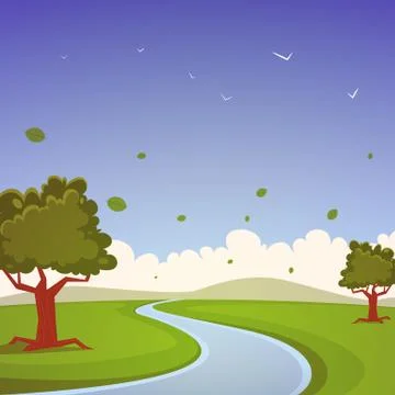 Cartoon Landscape Stock Illustration