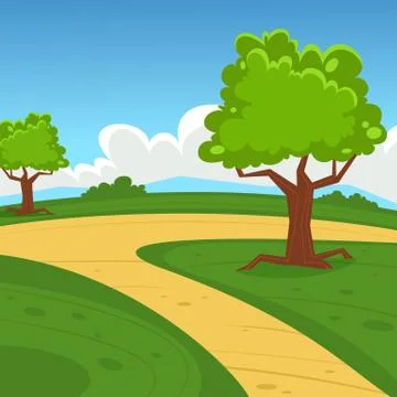 Cartoon Landscape Stock Illustration