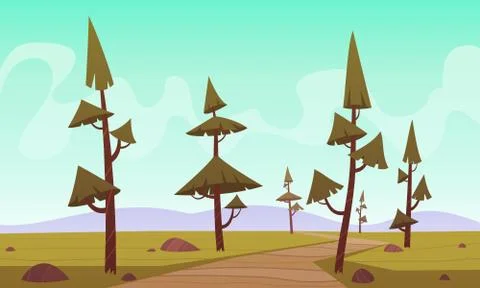Cartoon Landscape Stock Illustration