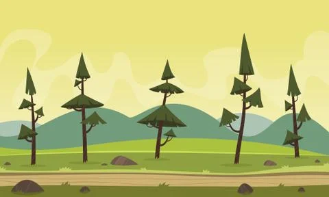 Cartoon Landscape Stock Illustration