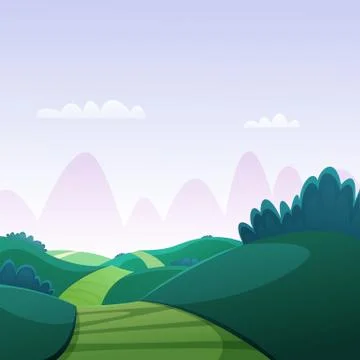 Cartoon Landscape Stock Illustration