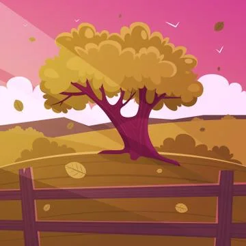 Cartoon Landscape Stock Illustration