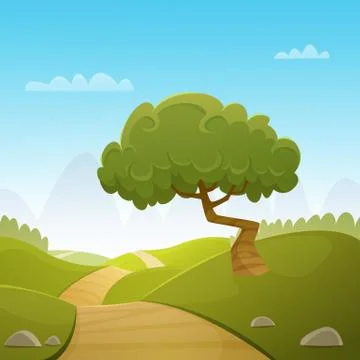 Cartoon Landscape Stock Illustration