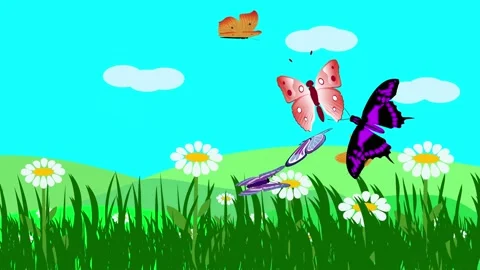 Cartoon Landscape, Spring season animati... | Stock Video | Pond5