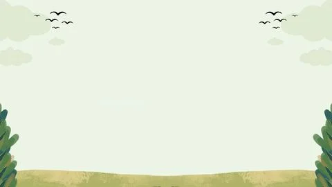 Cartoon landscape with stylized greenery. Includes clusters of different shades  Stock Illustration