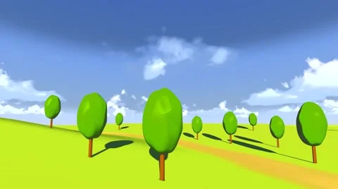Cartoon landscape Timelaps Fast motionclouds Stock Footage 57321818