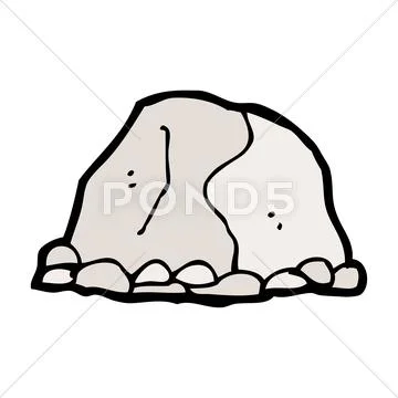 Cartoon large rock Stock Illustration