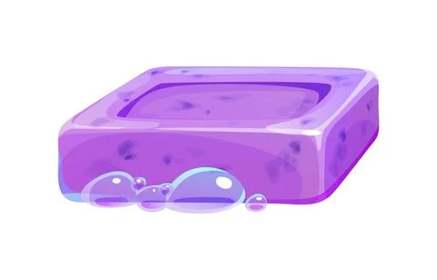 Cartoon lavender soap, isolated vector purple bar 스톡 일러스트