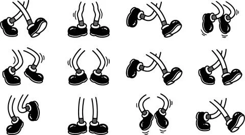 Cartoon Legs Walking Animation Sequence 스톡 일러스트