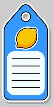 Cartoon lemon. Notebook label. Note label. Vector stickers Stock Illustration