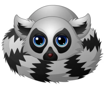 Cartoon lemur laying down Stock Illustration