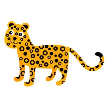 Cartoon leopard in flat style Stock Illustration