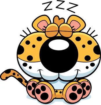 Cartoon leopard napping 스톡 일러스트