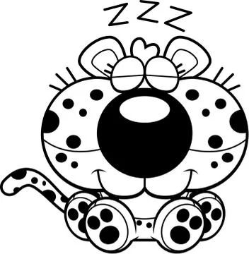Cartoon Leopard Napping イラスト素材