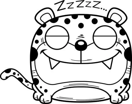 Cartoon Leopard Napping Stock Illustration