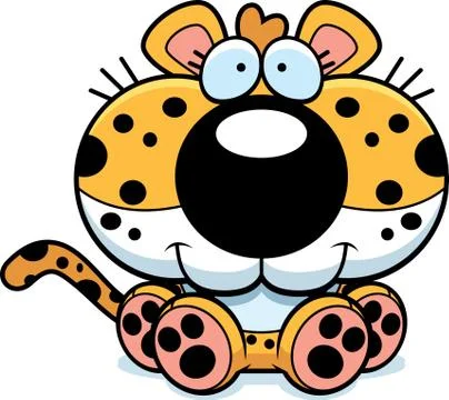 Cartoon leopard sitting Stock Illustration
