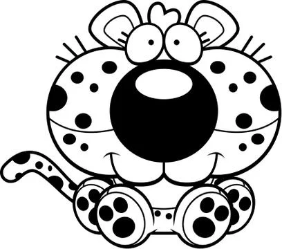 Cartoon Leopard Sitting Stock Illustration