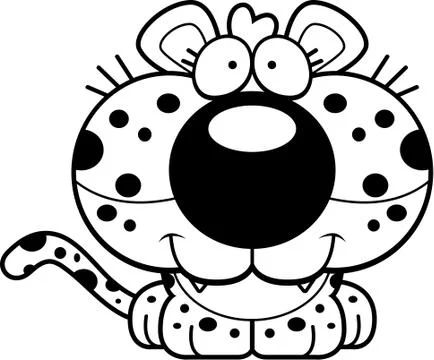 Cartoon Leopard Smiling Stock Illustration