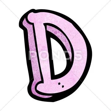 Cartoon letter d Stock Illustration
