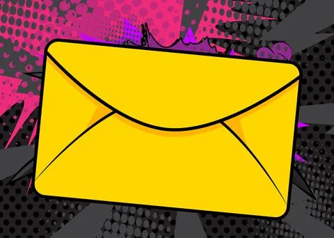 Cartoon Letter Envelope, comic book Message. Retro vector comics pop art de.. Stockillustratie