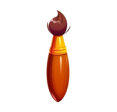 Cartoon letter I shaped as paint brush Stock Illustration