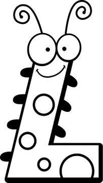Cartoon Letter L Bug Stock Illustration