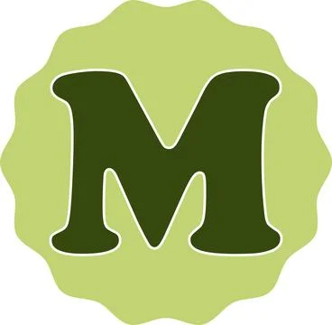 Cartoon Letter M Vector Fun Playful Alphabet Design Stock Illustration