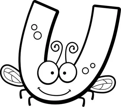 Cartoon Letter U Bug Stock Illustration