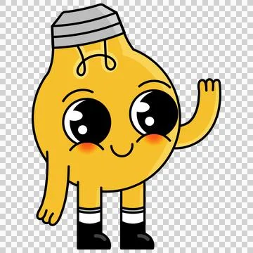 Cartoon light bulb character Stock Illustration