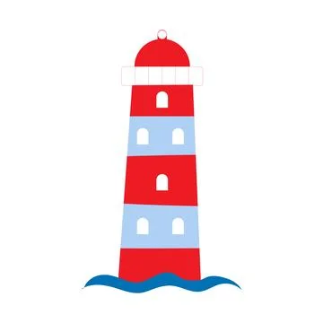 Cartoon Light House Icon Vector Illustration Illustrazione stock