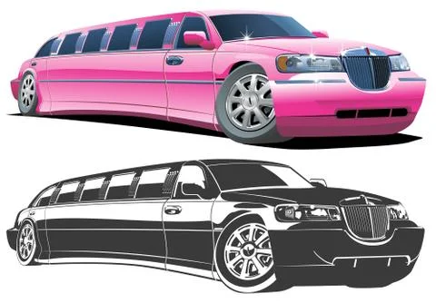 Cartoon limousine Stock Illustration