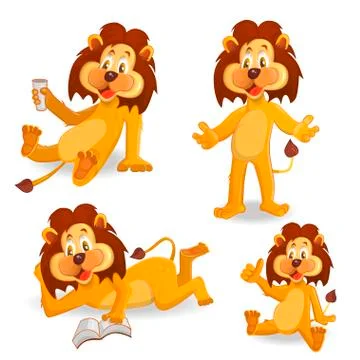 Cartoon lions Stock Illustration