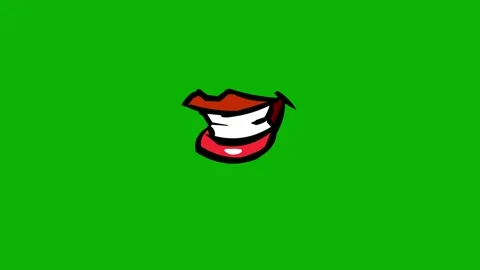 Cartoon Lip Sync On Green Screen Video stock 316473028