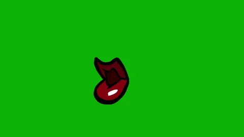 Cartoon Lip Sync On Green Screen Stock Footage 316473030