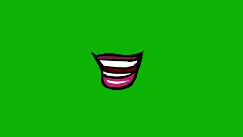 Cartoon Lip Sync On Green Screen Stock Footage 316473034