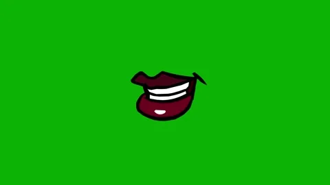 Cartoon Lip Sync On Green Screen Stock Footage 316473036