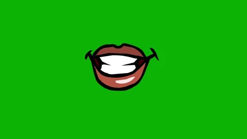 Cartoon Lip Sync On Green Screen Video stock 316473037