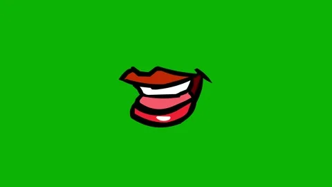 Cartoon Lip Sync On Green Screen Stock Footage 316473039