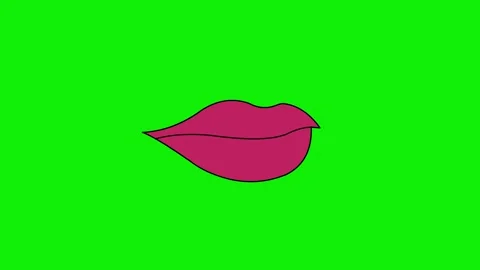 Cartoon Lip Sync On Green Screen Stock Footage 316473045