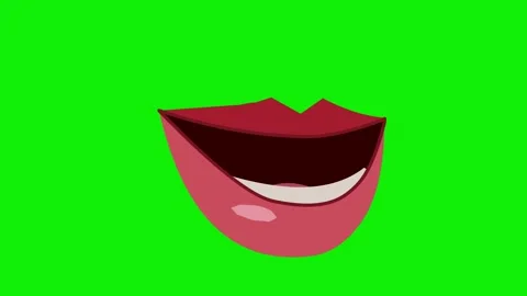 Cartoon Lip Sync On Green Screen Stock Footage 316473048