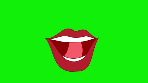 Cartoon Lip Sync On Green Screen Stock-Footage 316473053