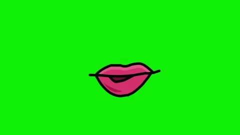 Cartoon Lip Sync On Green Screen Stock-Footage 316473061