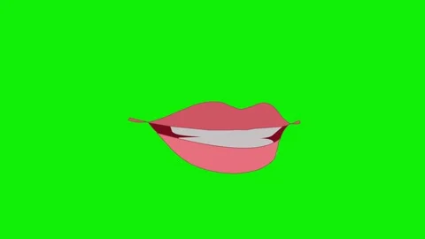 Cartoon Lip Sync On Green Screen Stock Footage 316473065