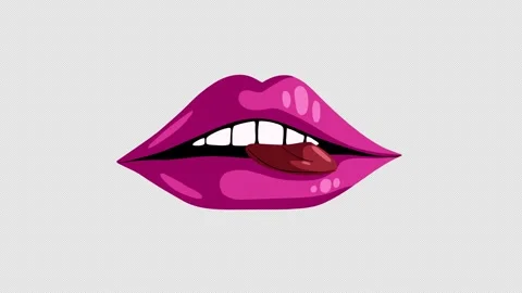Cartoon Lips Mask Pink Open Stock Footage 331513072