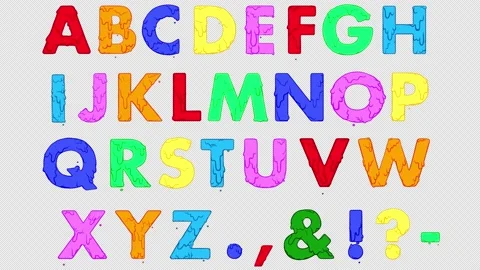 Cartoon liquid letters set Stock Footage 169177538