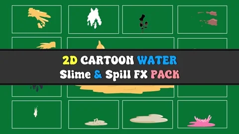 Cartoon Liquid Splash and Slime FX Pack | Colorful Spill Drip Animated Elements 库存影片 333254100
