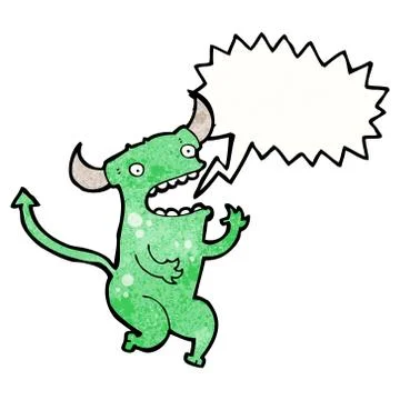 Cartoon little devil with speech bubble Stockillustratie
